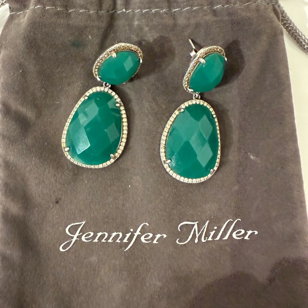 Jennifer Miller Green Drop Earrings